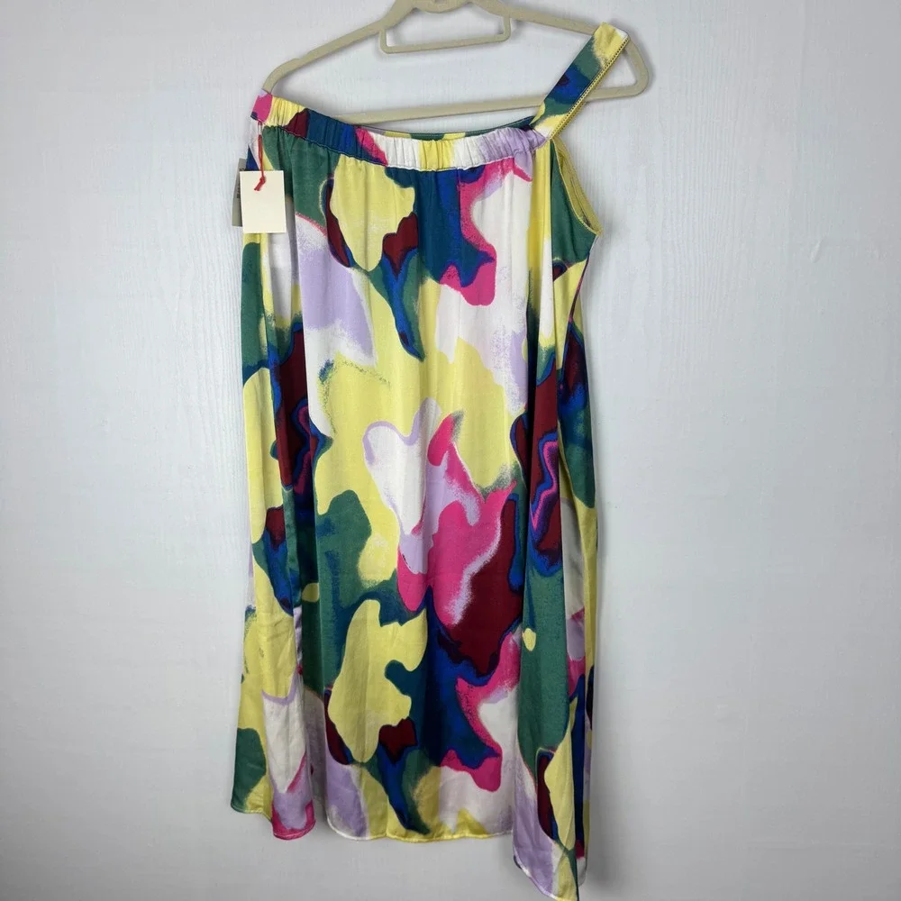 Open Edit Cutout Waist Yellow Color Fusion 2 Piece Set‎ Top and Midi Skirt Sz 1X